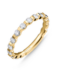18k yellow gold band with round diamonds by Memoire.