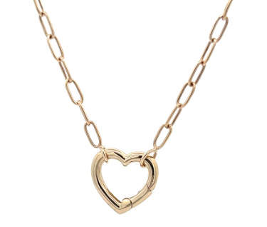 Brown & Co. 14k Yellow Gold Paperclip Heart Necklace