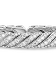 David Yurman Sculpted Cable Flex Bracelet In 18k White Gold With Diamonds, 11mm