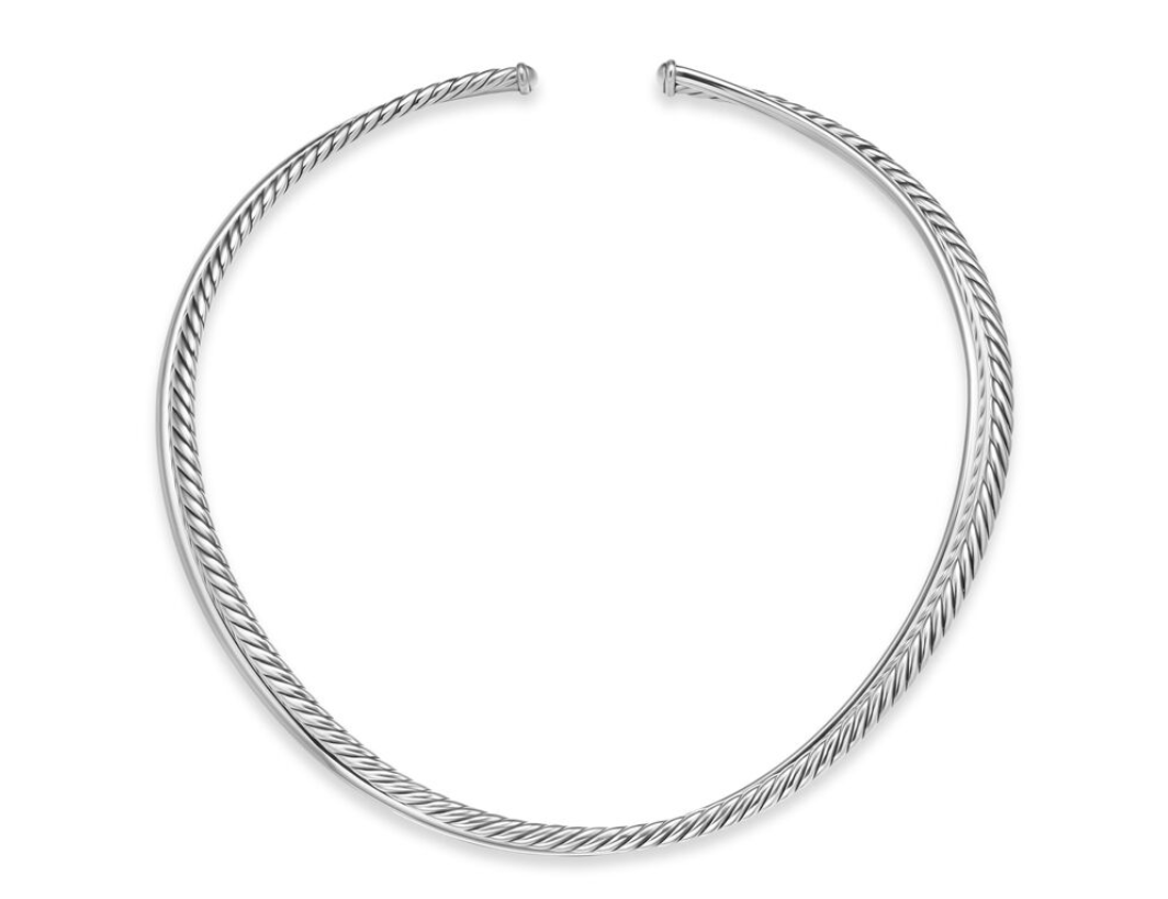 David Yurman Bold Crossover Collar Necklace In Sterling Silver, 10mm