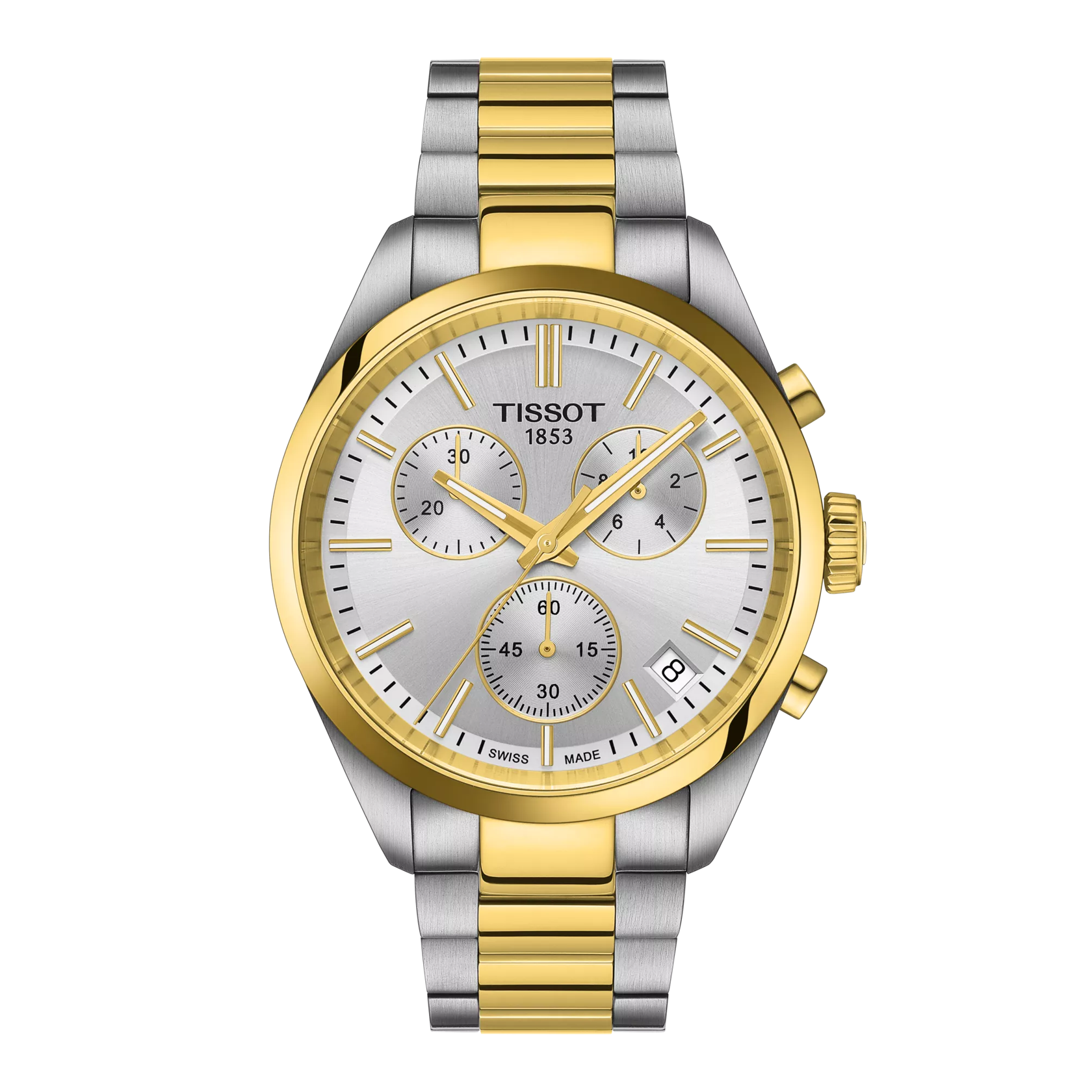 Tissot Two-Tone Gold and Silver Watch Tissot Classic Dream Automatic Silver Dial Two-tone Mens  main image 4