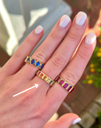 Brown & Co. 18k Yellow Gold Rainbow Sapphire Bezel-Set Band