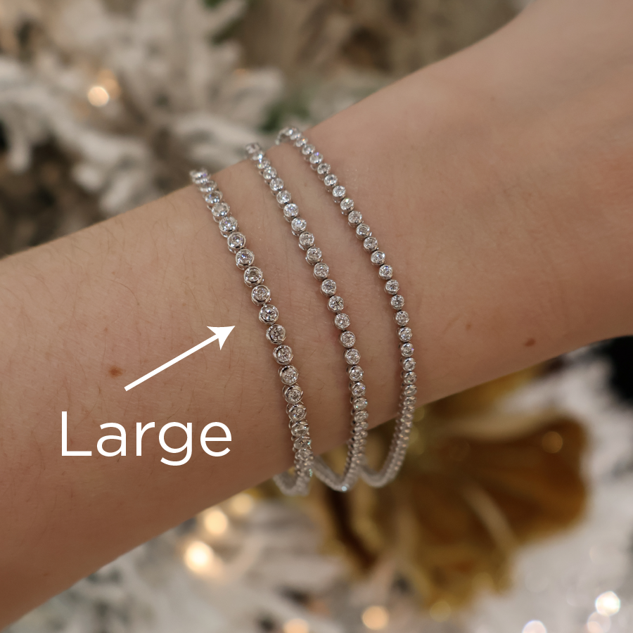 Memoire 18k White Gold Bezel Tennis Bracelet