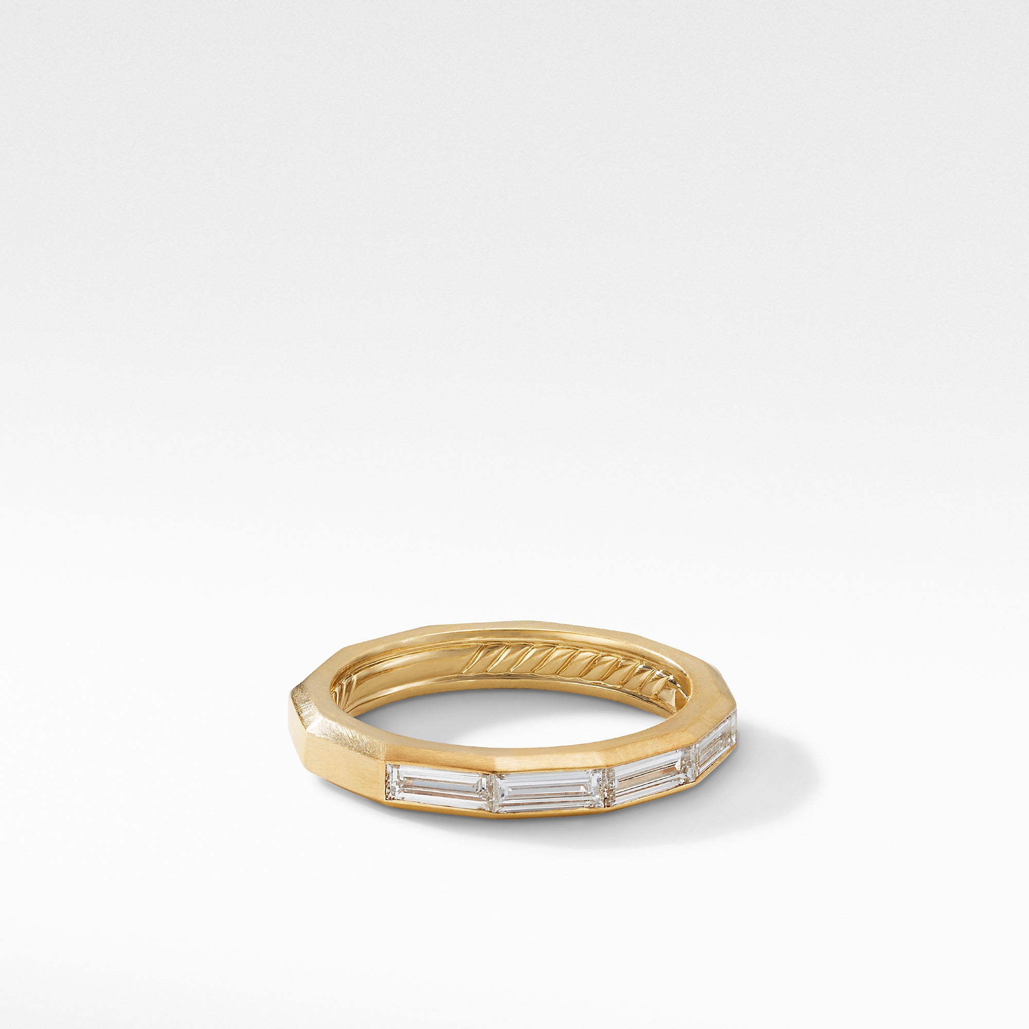 David Yurman 3.2mm Delaunay Band W/ Baguette Ring Di 18k