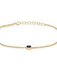 Zoë Chico 14k Yellow Gold Curb Chain Sapphire Bracelet