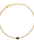 Zoë Chico 14k Yellow Gold Curb Chain Sapphire Bracelet