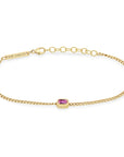 Zoë Chico 14k Yellow Gold Curb Chain Pink Sapphire Bracelet