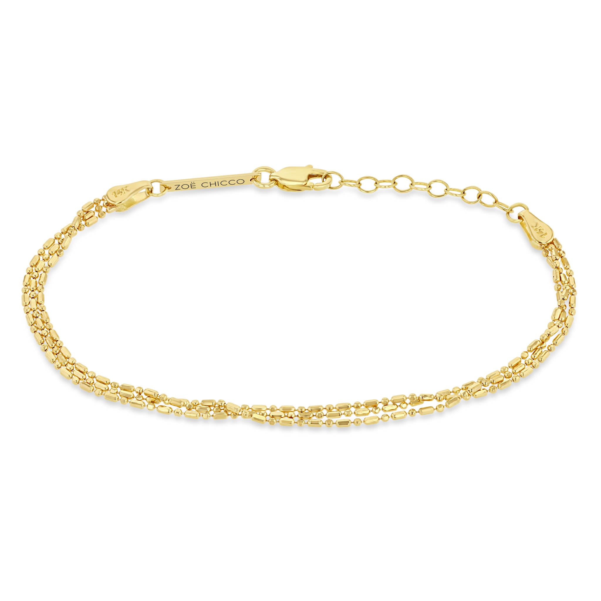 Zoë Chicco 14k Yellow Gold Triple Strand Chain Bracelet