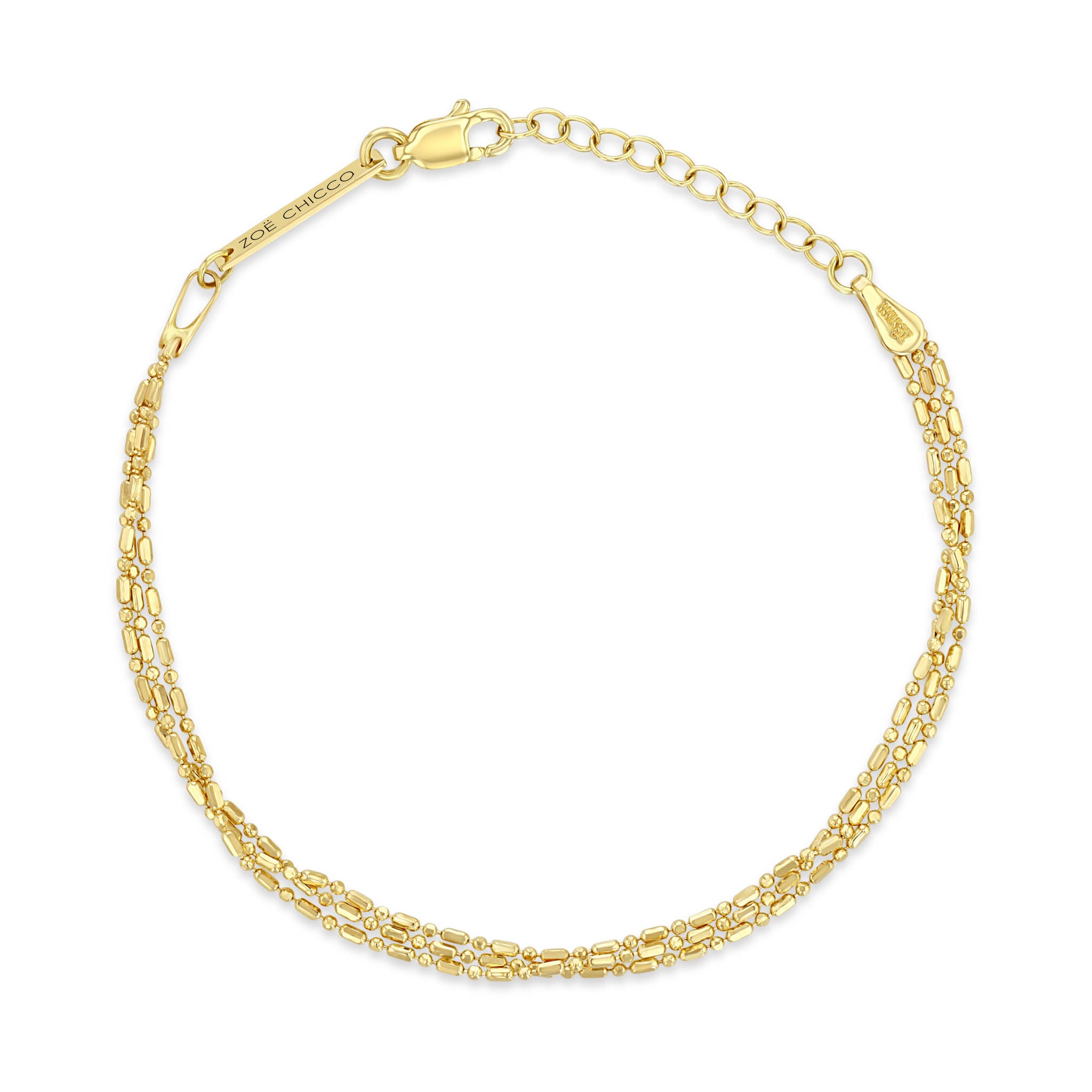 Zoë Chicco 14k Yellow Gold Triple Strand Chain Bracelet
