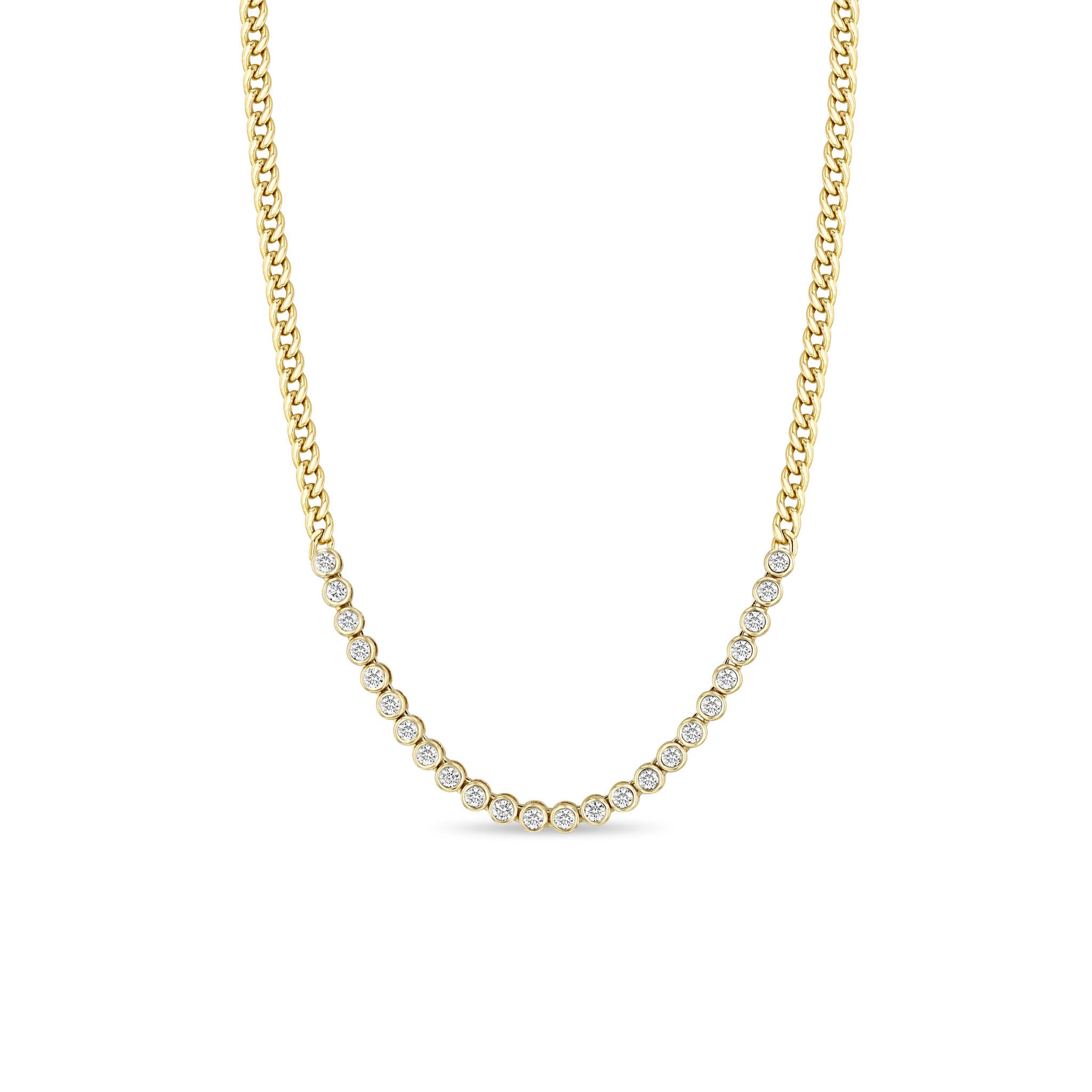 Zoe Chicco 14k Yellow Gold Bezel Diamond Necklace