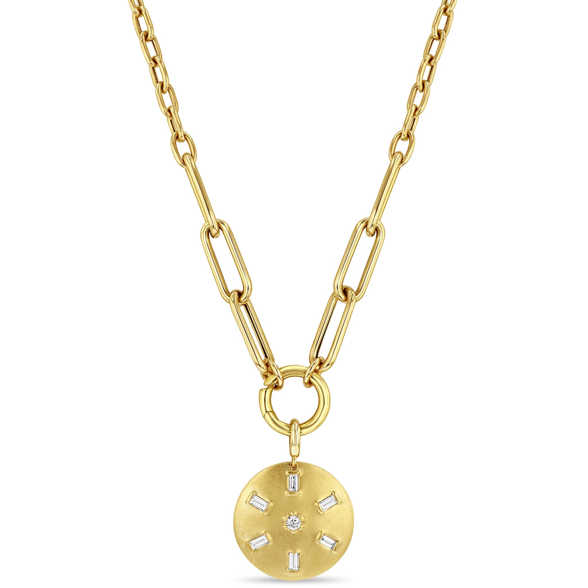 Zoë Chicco 14k Yellow Gold Diamond Pendant Necklace – Brown