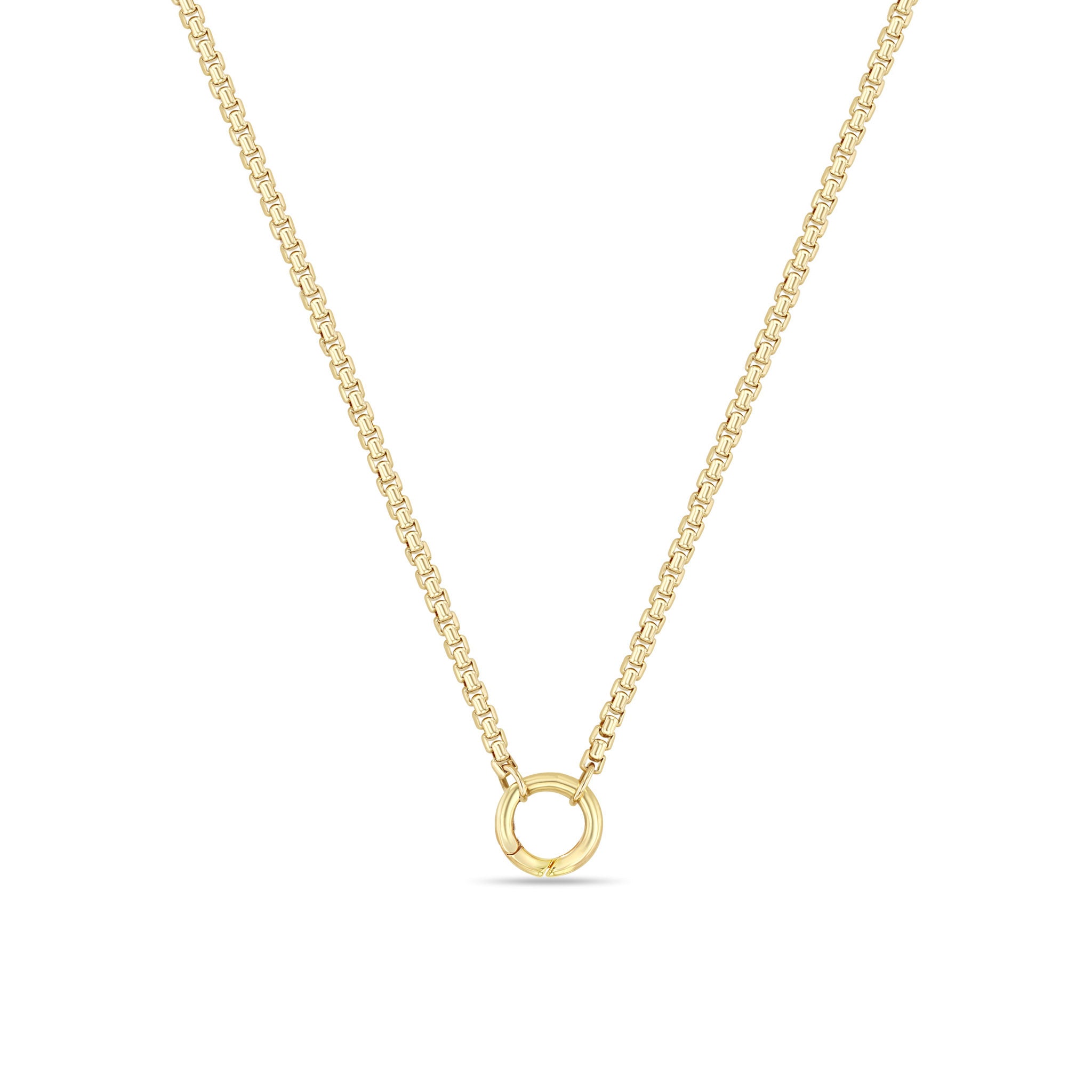 Zoë Chicco 14k Yellow Gold Box Chain With Charm Ring