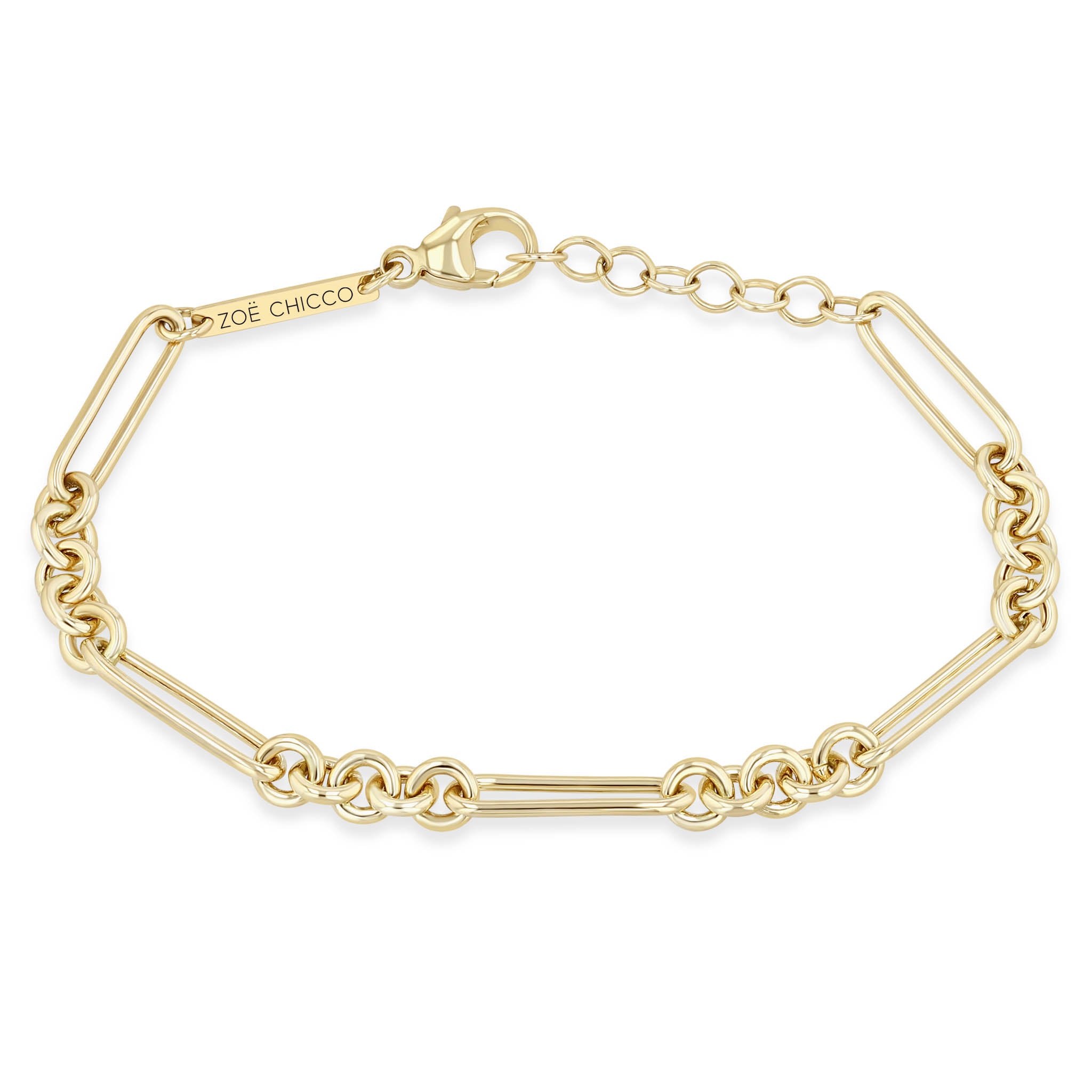 Zoë Chicco 14k Yellow Gold Paperclip Rolo Chain Bracelet