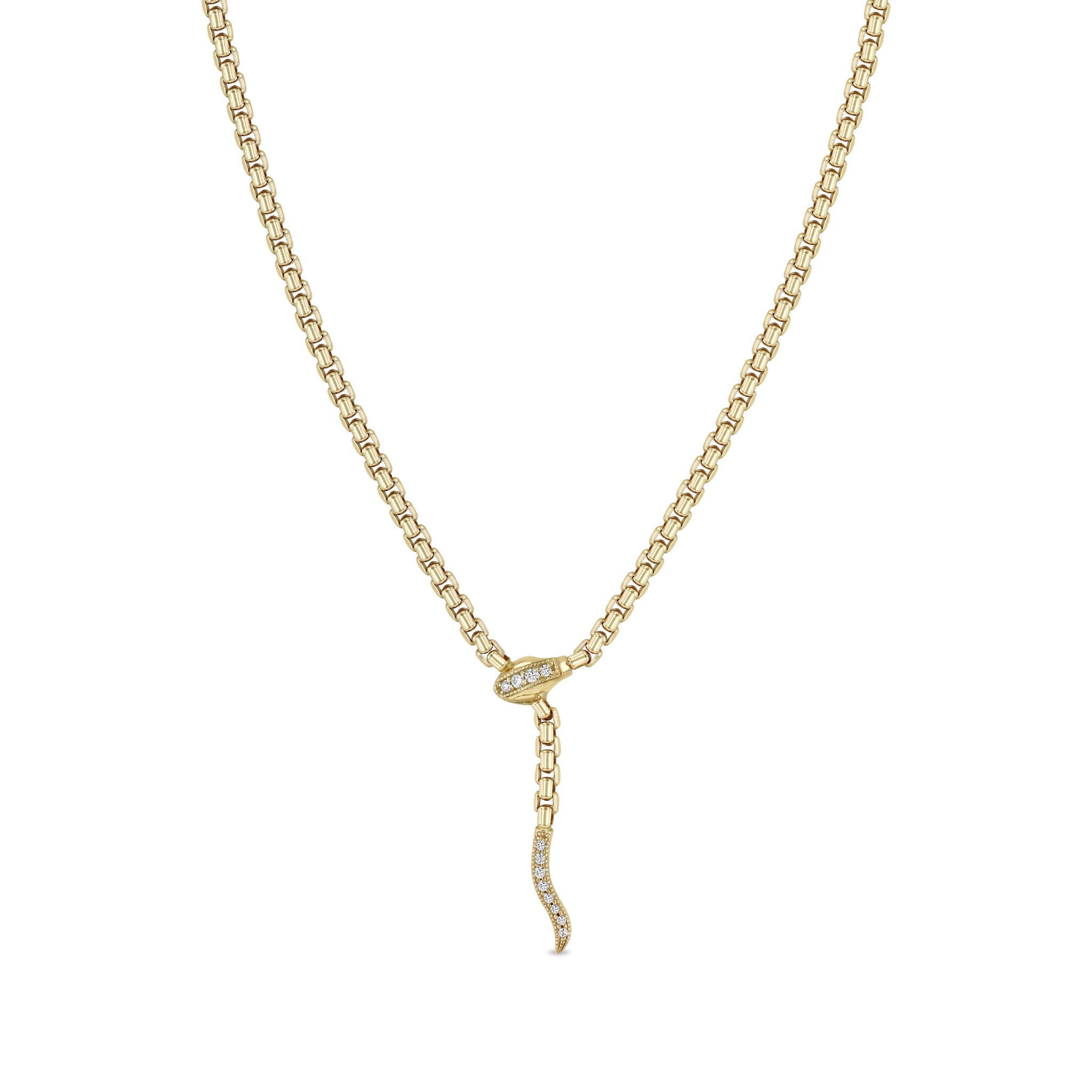 Zoe Chicco 14k Yellow Gold Diamond Snake Chain Necklace