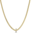 Zoë Chicco 14k Yellow Gold Oval Snake Chain Diamond Necklace