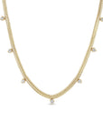 Zoe Chicco 14k Yellow Gold Snake Chain Diamond Station Necklace