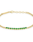 Zoë Chicco 14k Yellow Gold Curb Chain Emerald Segment Bracelet