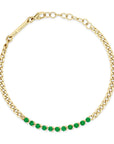 Zoë Chicco 14k Yellow Gold Curb Chain Emerald Segment Bracelet
