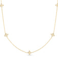 Diamond Flower Station Necklace, 0.22ctw