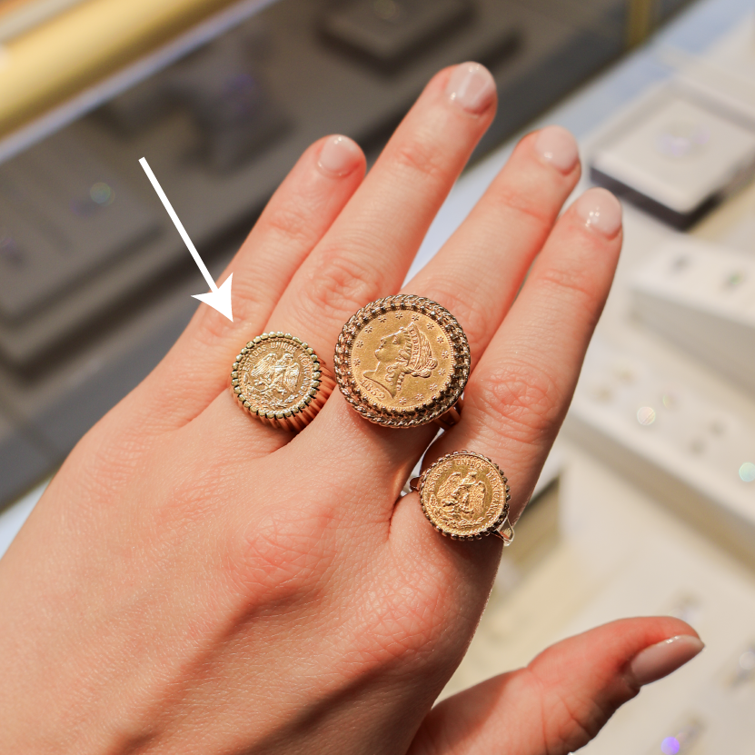 Estate 14k Yellow Gold Coin Ring