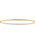18k yellow gold thin diamond bangle.