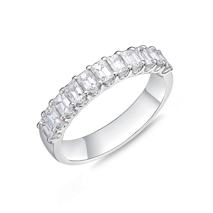 Memoire 18k White Gold Geo Arts Diamond Band