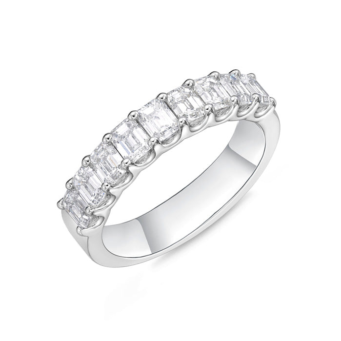 Memoire 18k White Gold Geo Arts Diamond Band