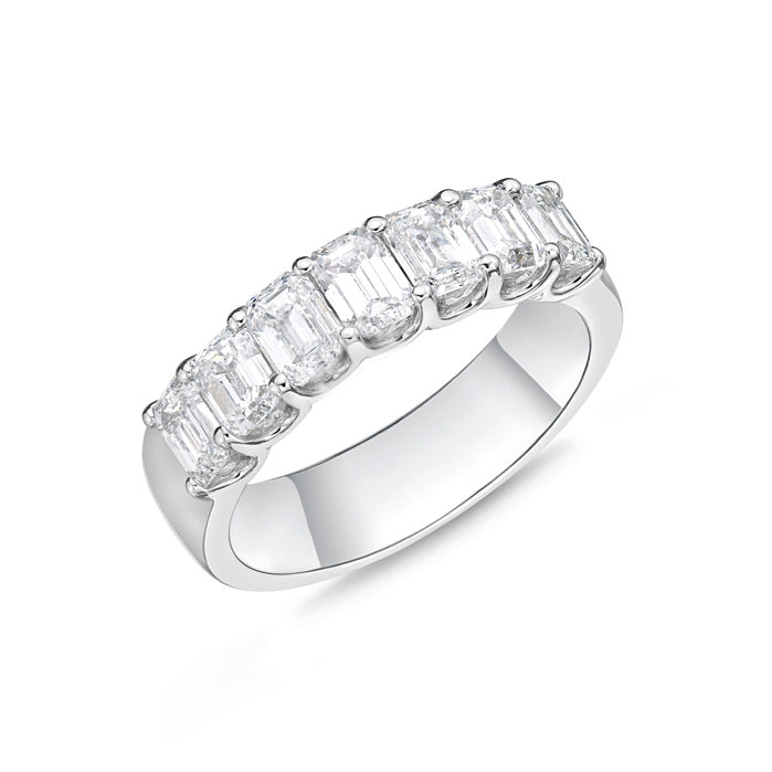 Memoire 18k White Gold Geo Arts Diamond Band