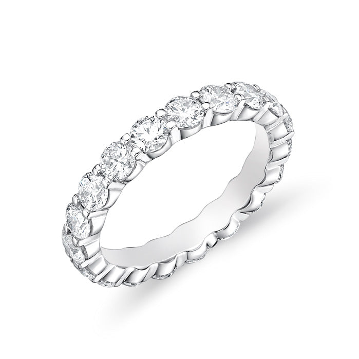 Memoire 18k White Gold Petite Prong Diamond Band