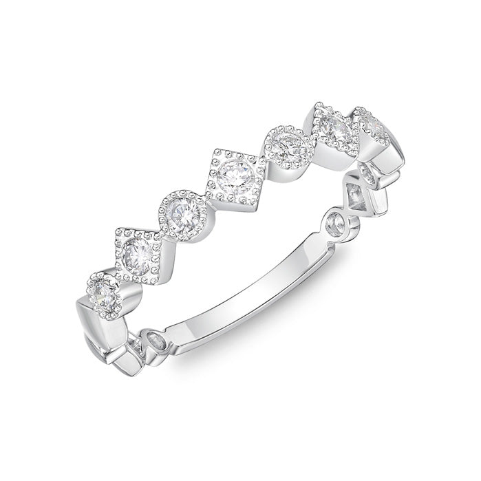 Memoire 18k White Gold Stackables Diamond Band