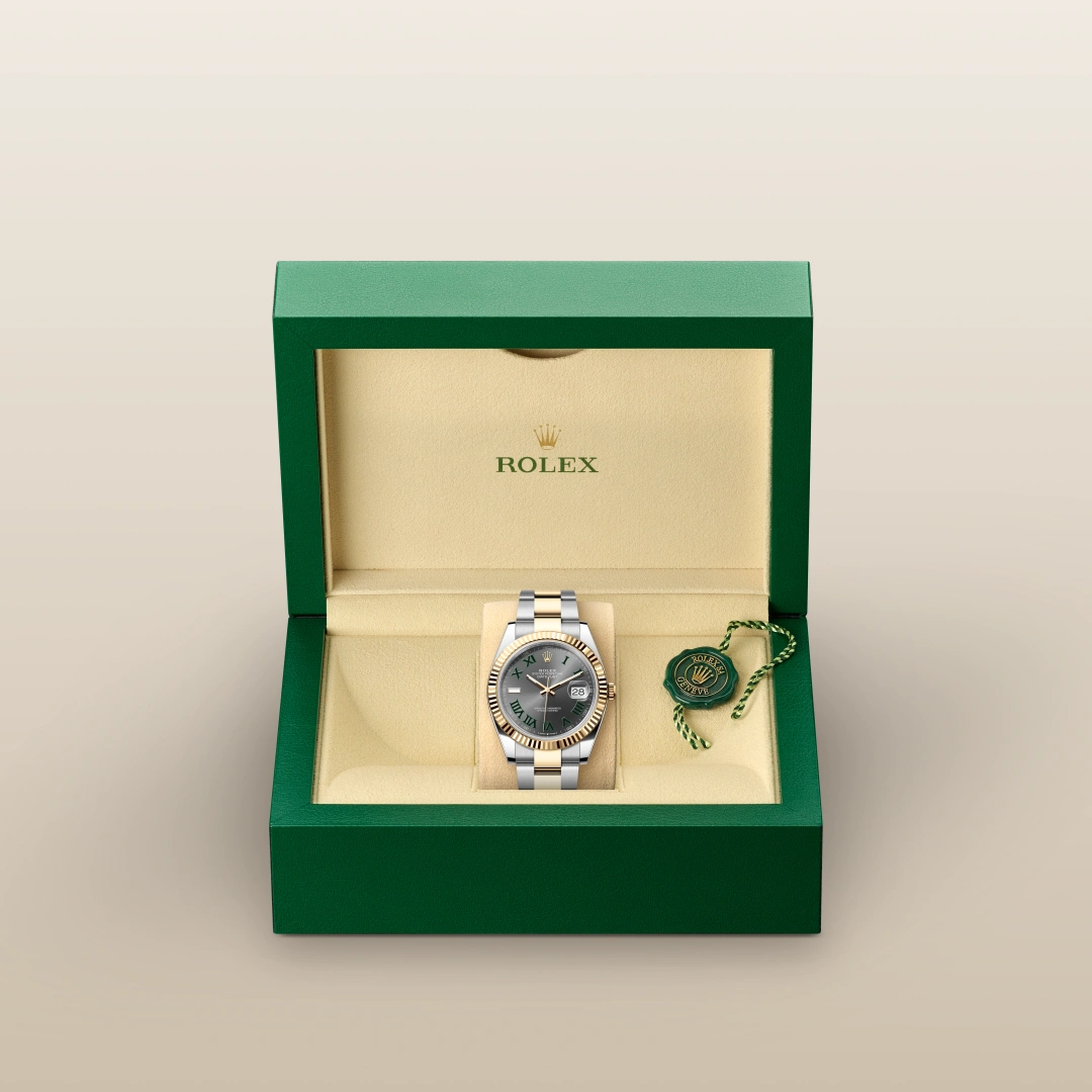 ROLEX 時計ケース 緑色 datejust Rolex Datejust 41 Oyster, 41 mm, Oystersteel and yellow gold