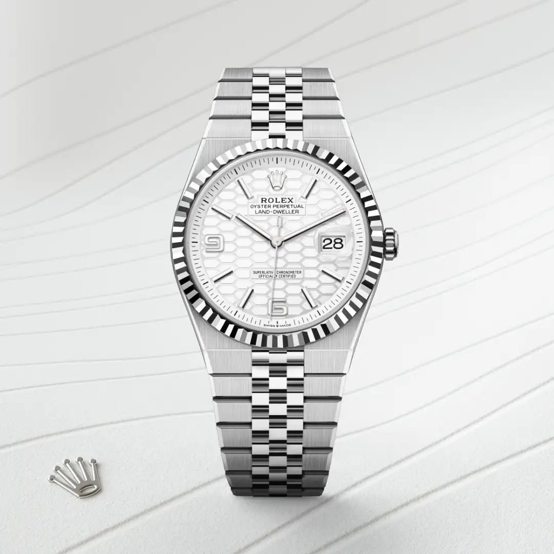 Rolex Land-Dweller 40 Oyster, 40 mm, Oystersteel and white gold