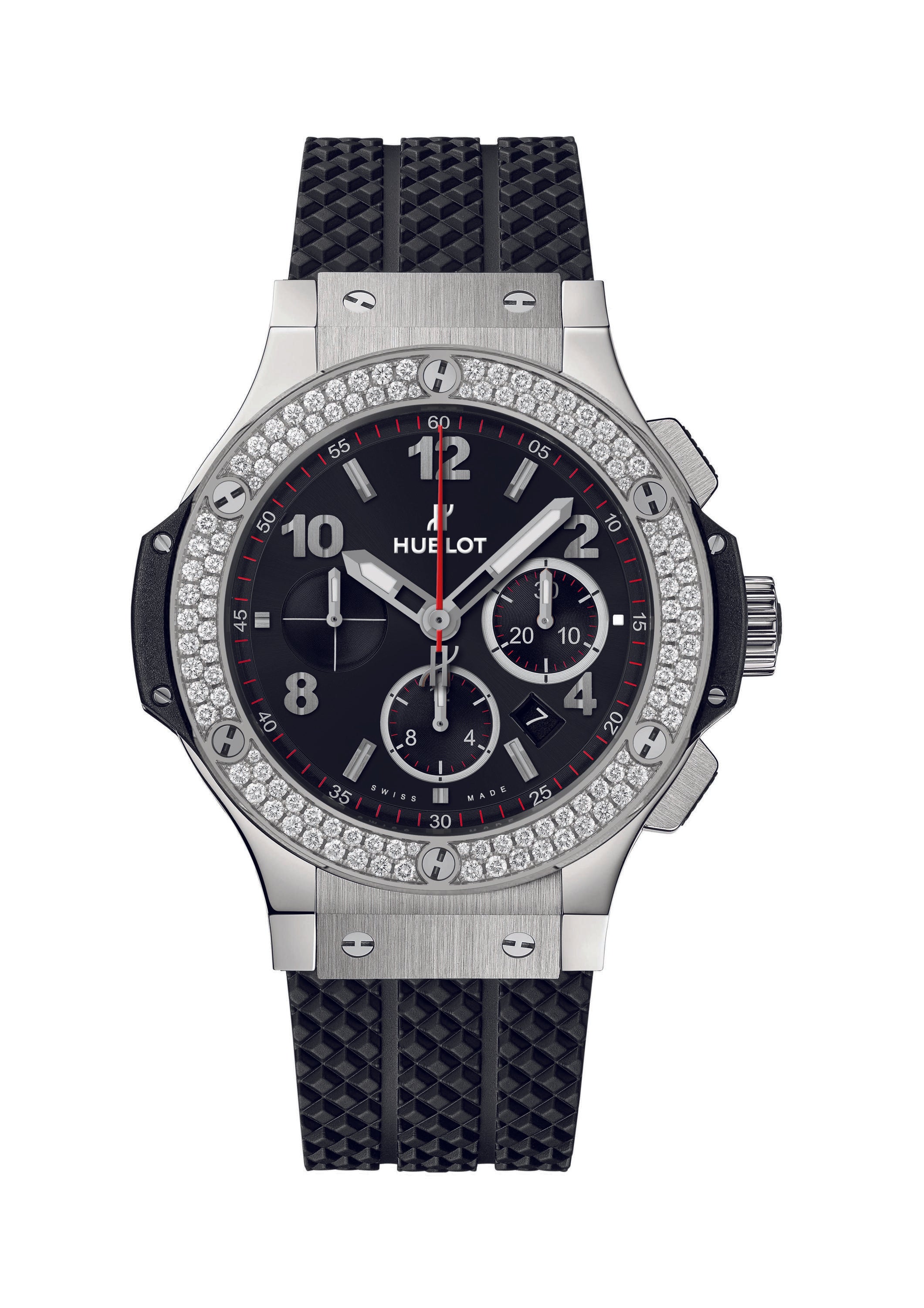 Hublot Stainless Steel 44mm Automatic Big Bang Watch With Diamonds