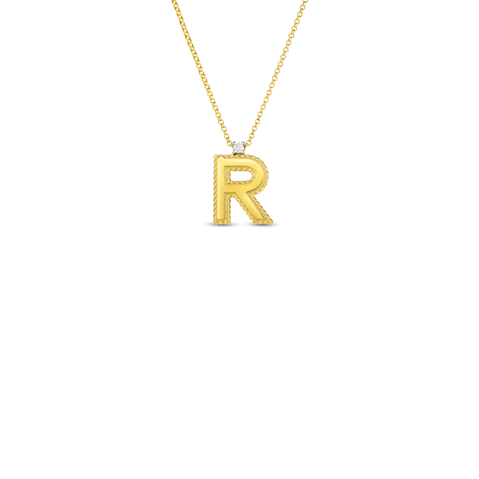 Roberto outlet Coin R Diamond Pendant Necklace