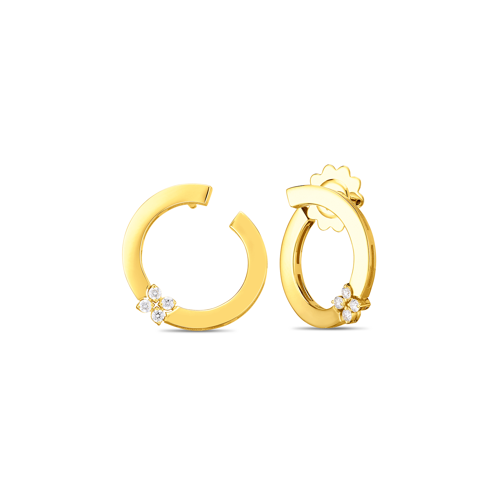 Roberto Coin 18k Yellow Gold Love In Verona Diamond Earrings