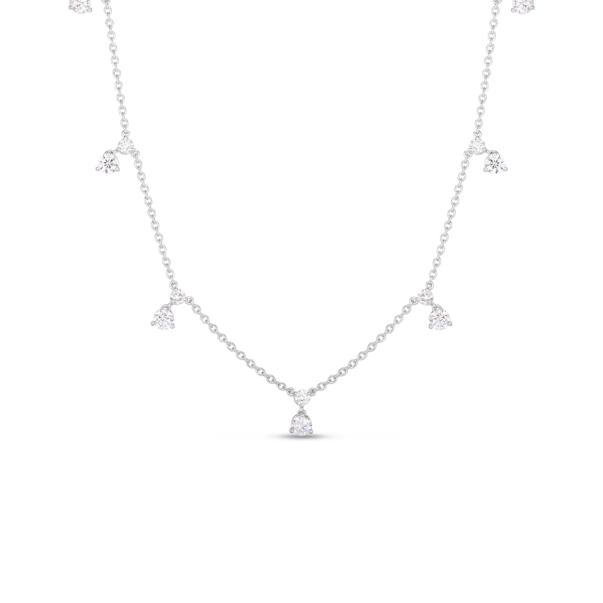 Roberto Coin 18k White Gold Diamonds By The Inch Diamond Necklace
