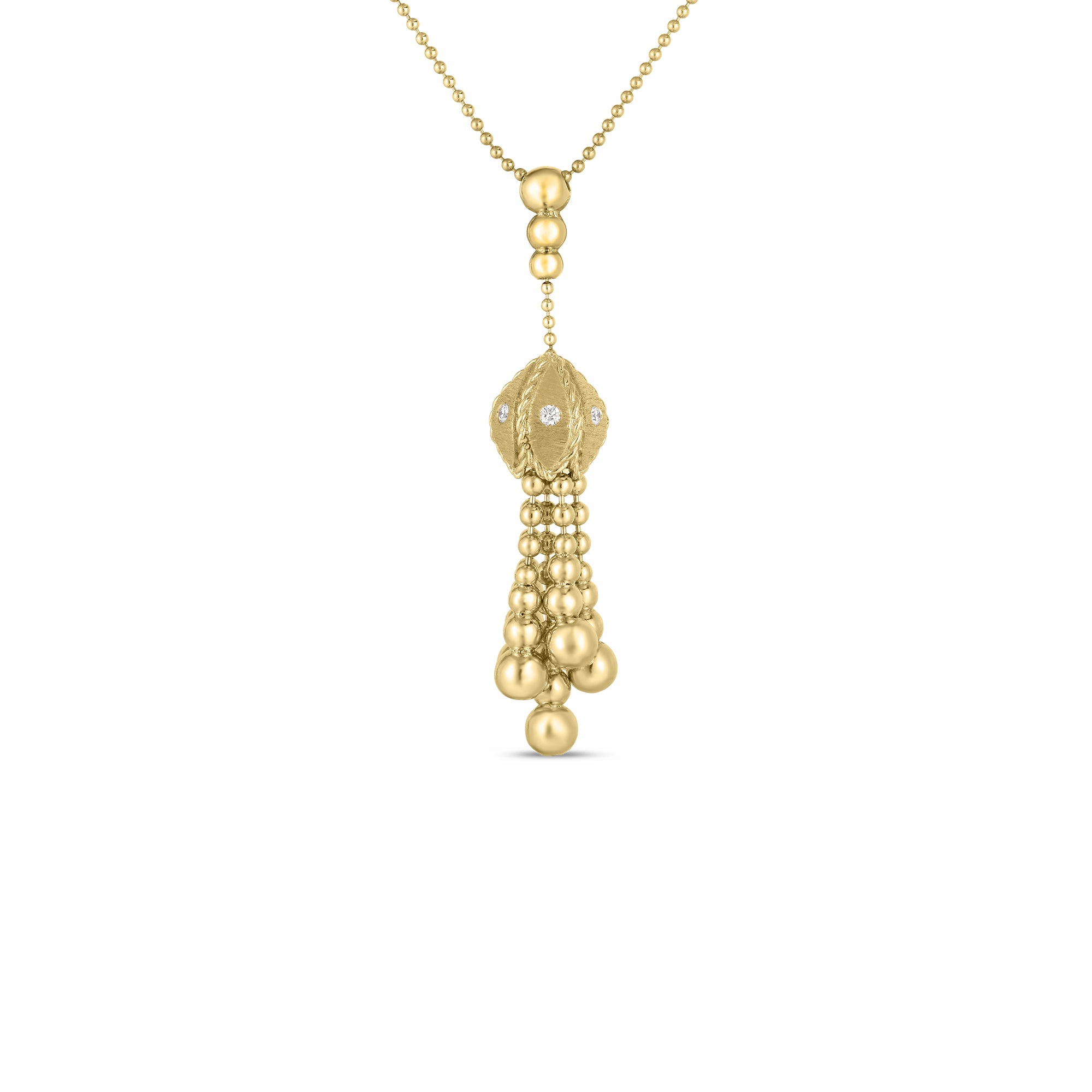 Roberto Coin 18k Yellow Gold Princess Tassel Diamond Necklace