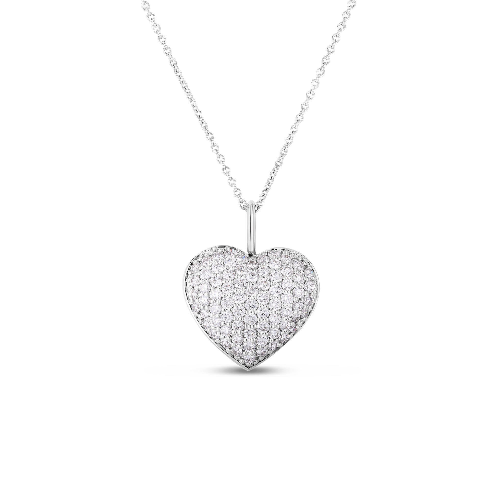 Roberto Coin 18k White Gold Heart Diamond Necklace
