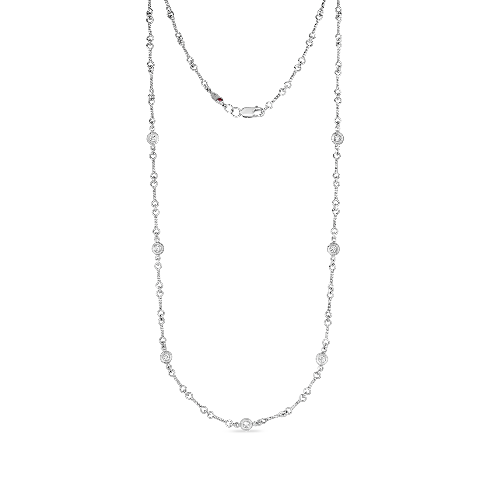 Roberto Coin 18k White Gold Diamonds By The Inch Diamond Necklace