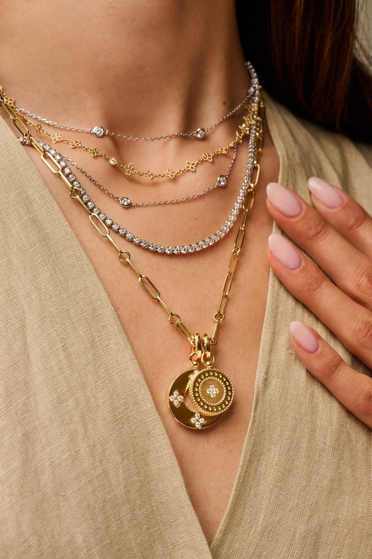 Layered necklace stack