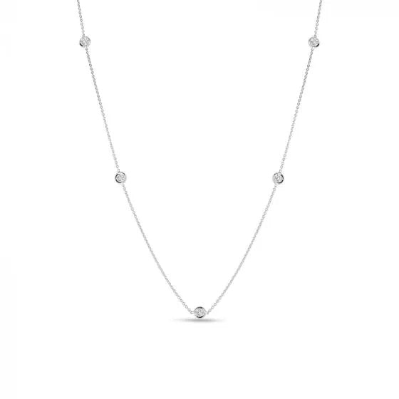 Roberto Coin 18k White Gold Diamonds By The Inch Diamond Necklace