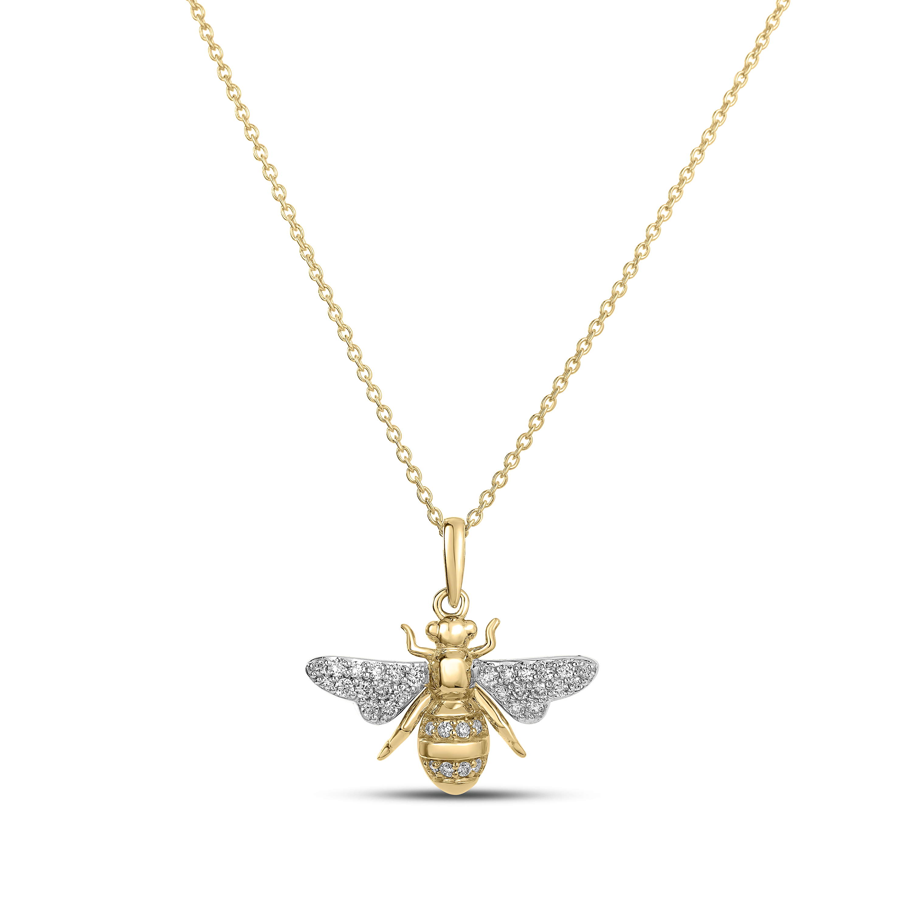18k Yellow Gold Tiny Treasures Bumble Bee Diamond Necklace