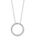Roberto Coin 18k White Gold Tiny Treasures Circle Diamond Pendant