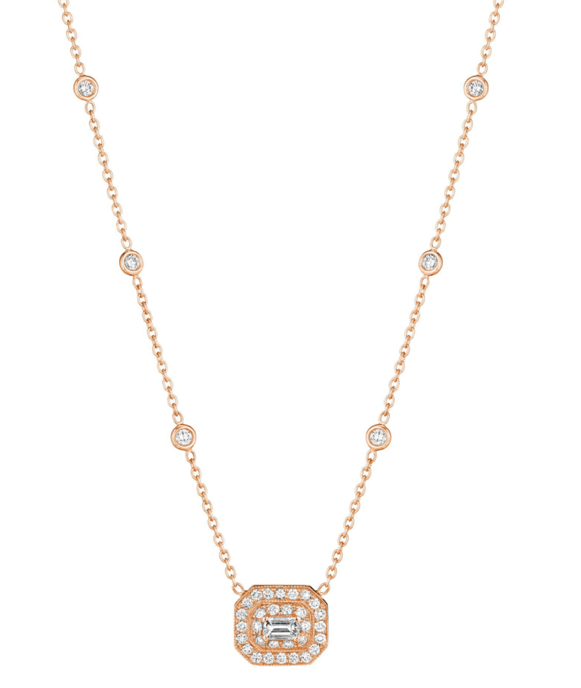 Emerald Illusion Diamond Necklace, 0.95ctw