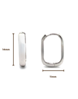 Brown & Co. 14k White Gold Rectangle Hoop Earrings