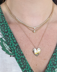 Bezel Set Diamond Box Chain Necklace, 0.74ctw