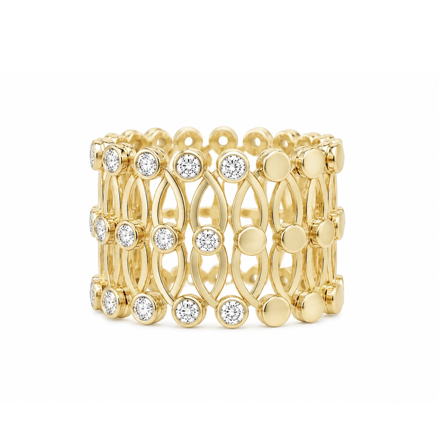 18k Yellow Gold Diamond Stretch Bracelet &amp; Ring
