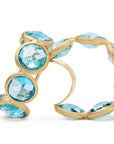 Bezel Set Blue Topaz Hoop Earrings