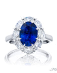 Jb Star Platinum Sapphire & Diamond Ring