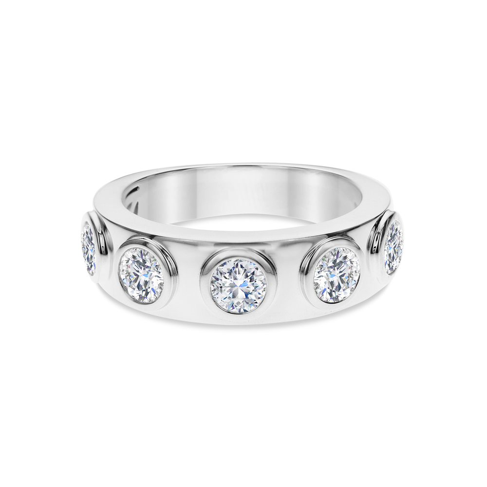 Bezel Round Diamond Band, 1.25ctw